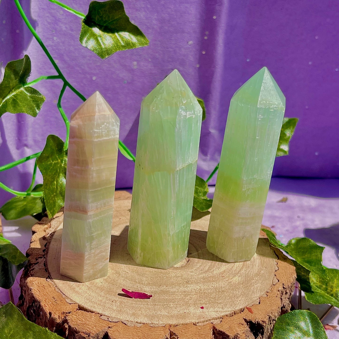pistachio calcite towers ~ intuitively chosen