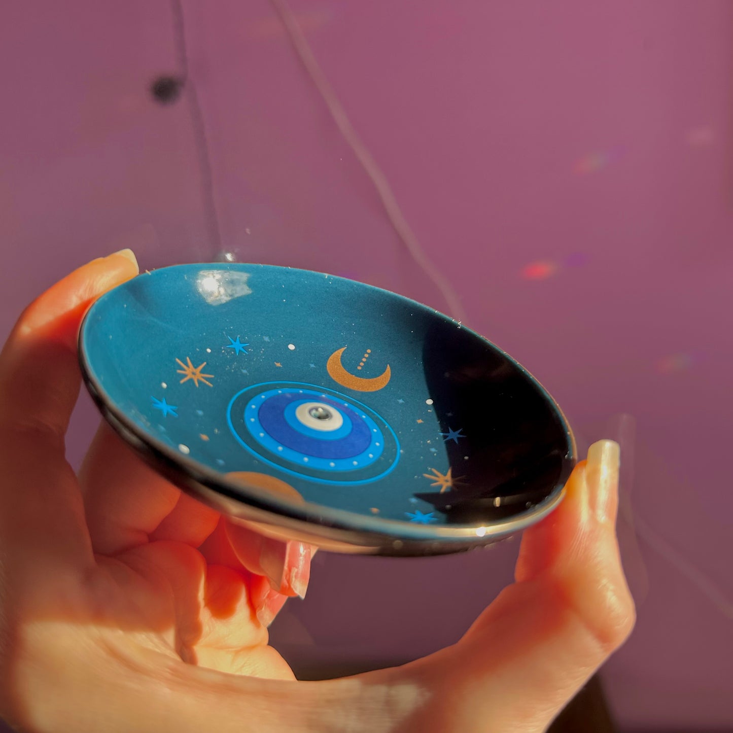 all seeing eye blue print incense holder