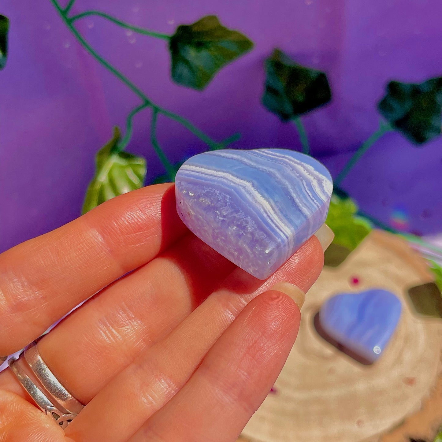 blue lace agate hearts ~ intuitively chosen