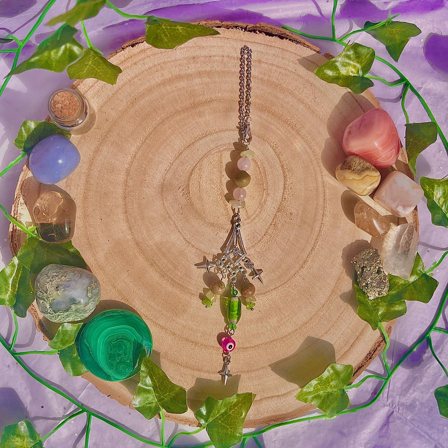 tulip field car charm