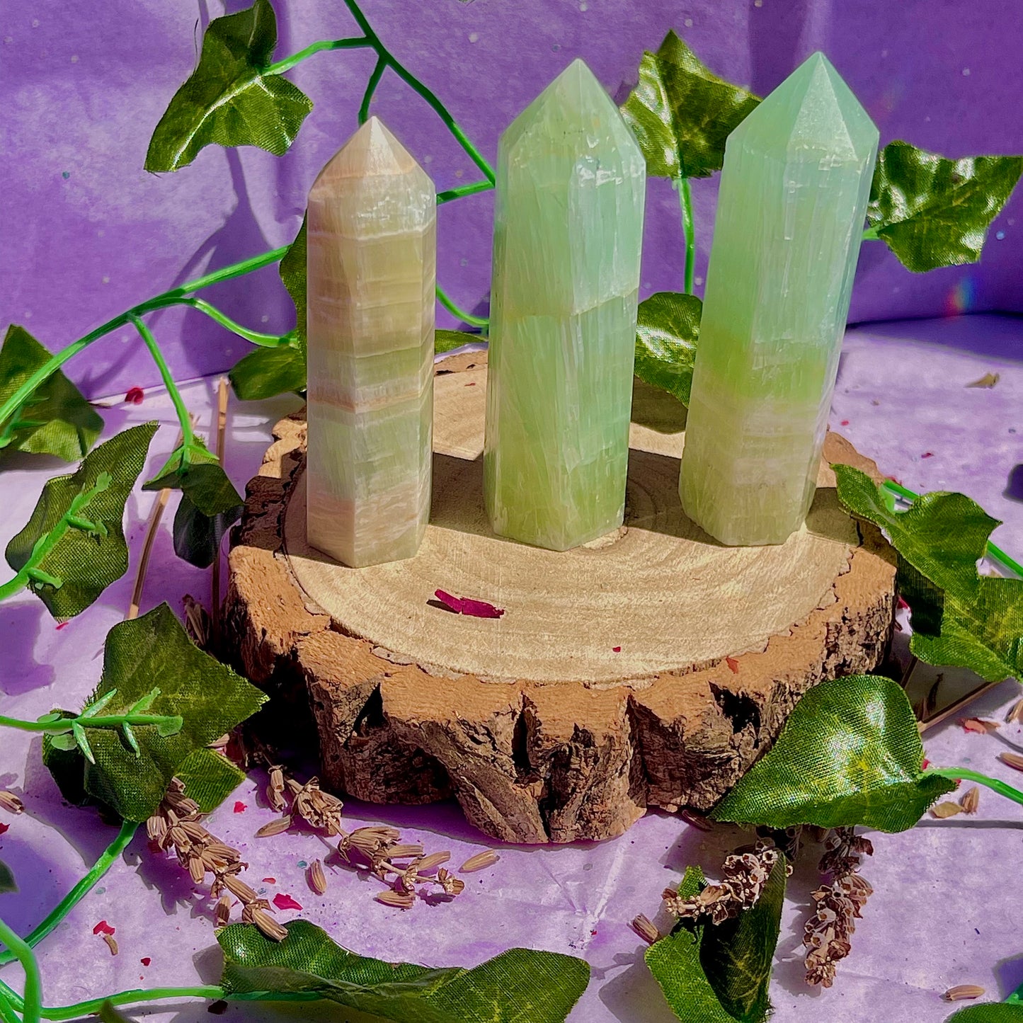 pistachio calcite towers ~ intuitively chosen