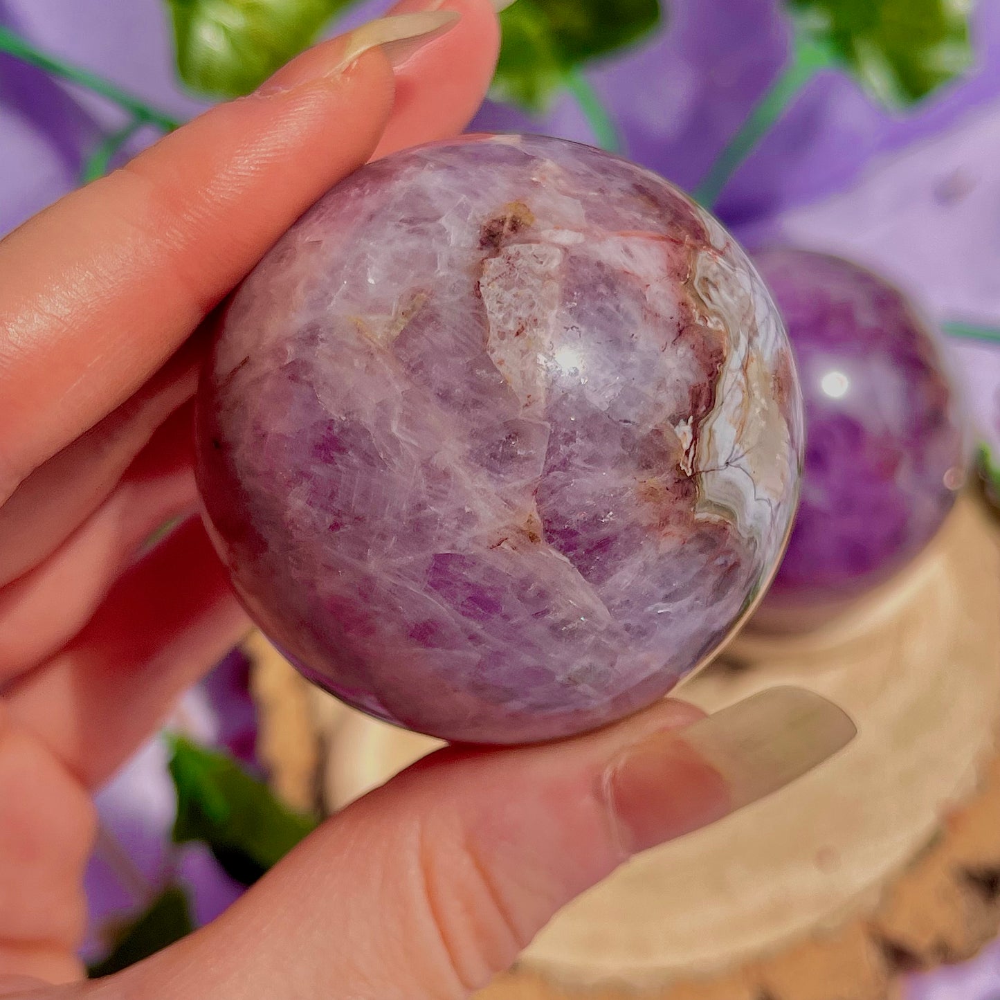 crazy lace agate & amethyst spheres ~ intuitively chosen