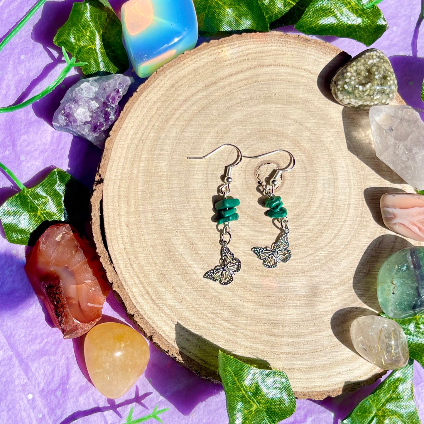 butterflies - malachite on 925 hooks