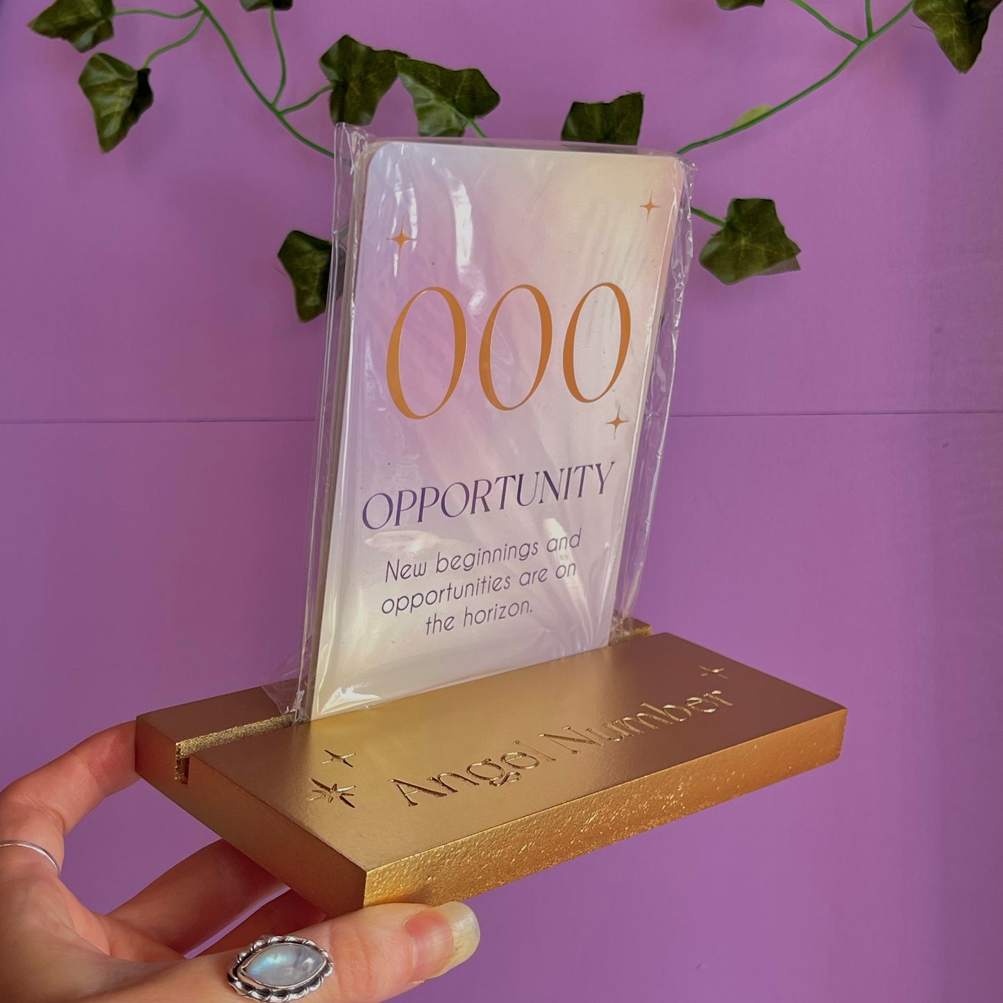 angel number affirmation cards with stand