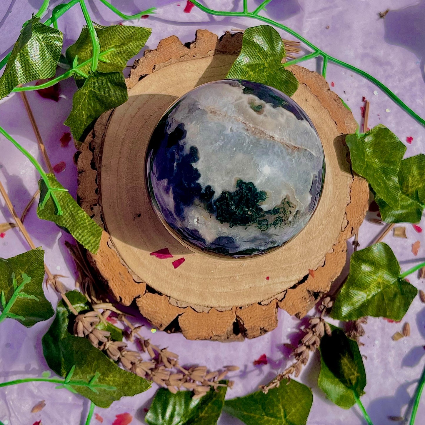 moss agate sphere