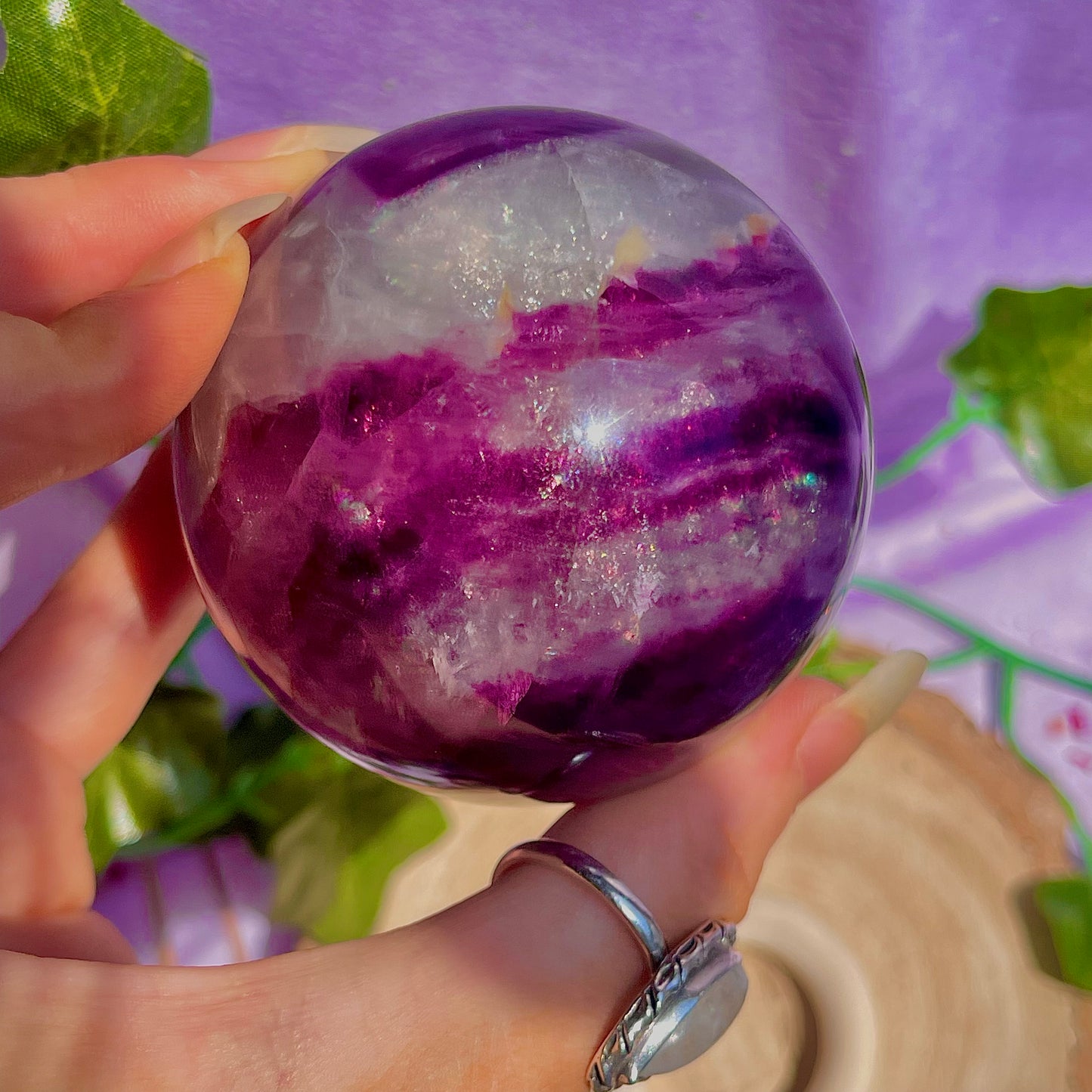rainbow fluorite sphere B