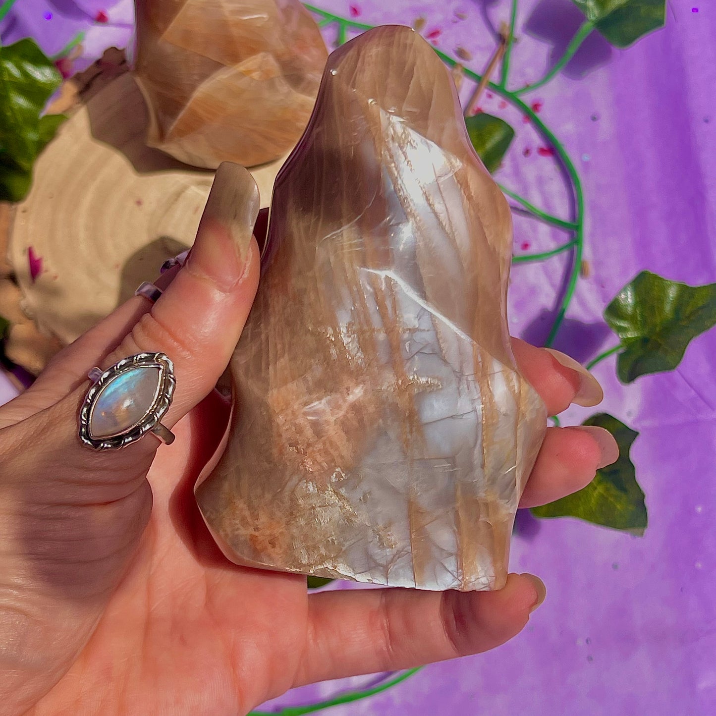 moonstone flame carving ~ intuitively chosen