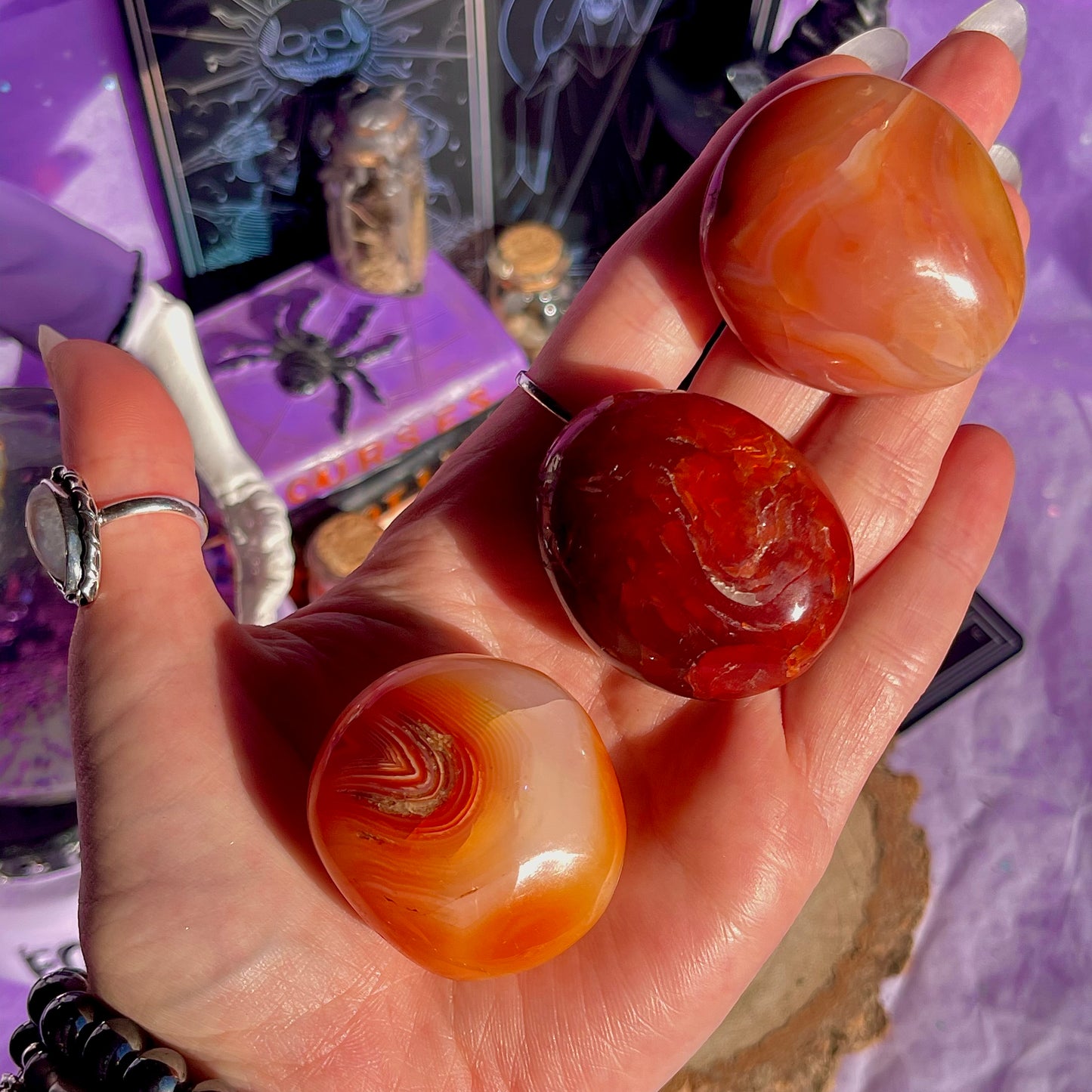 carnelian small palm stones ~ intuitively chosen