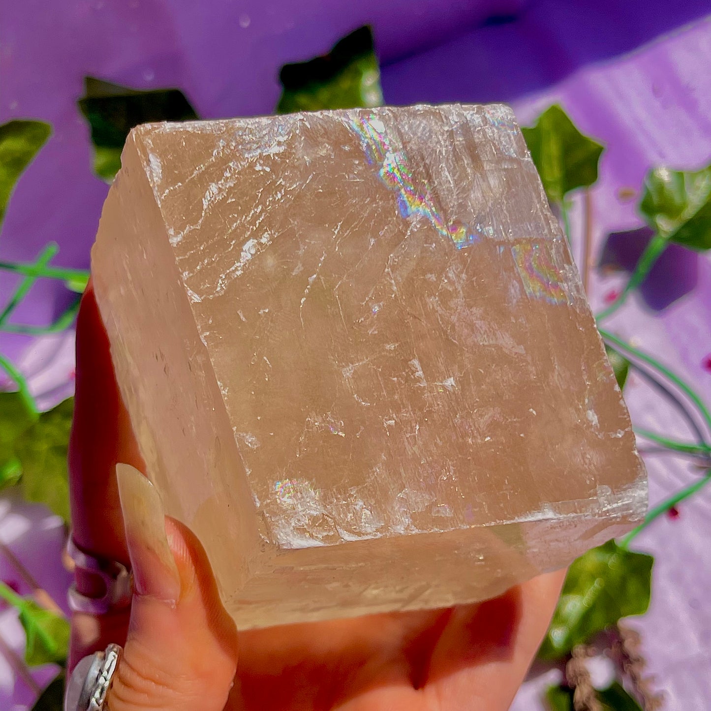optical golden calcite natural rhododendron ~ xlarge