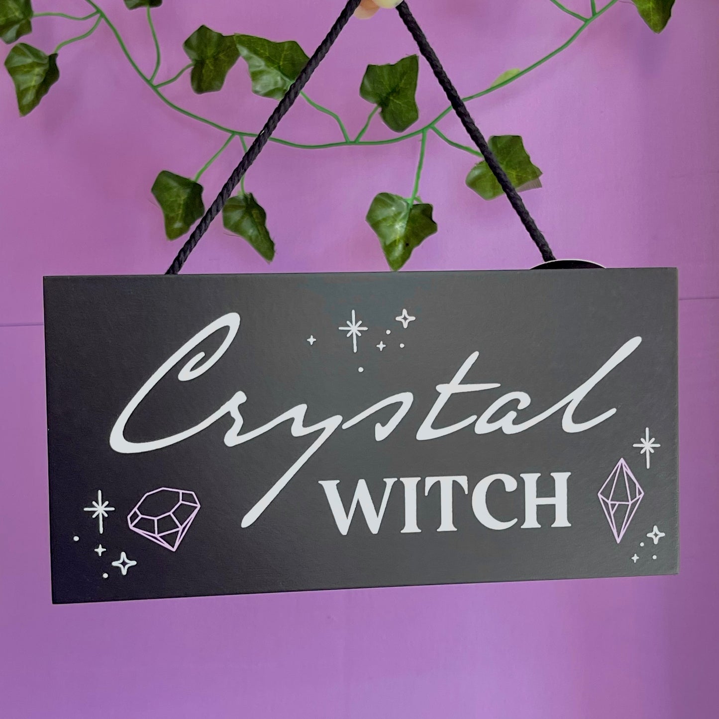 ‘crystal witch’ hanging sign