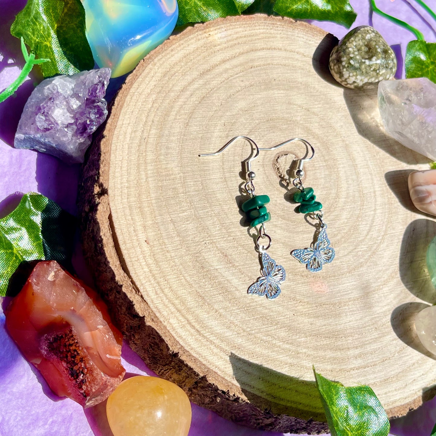 butterflies - malachite on 925 hooks