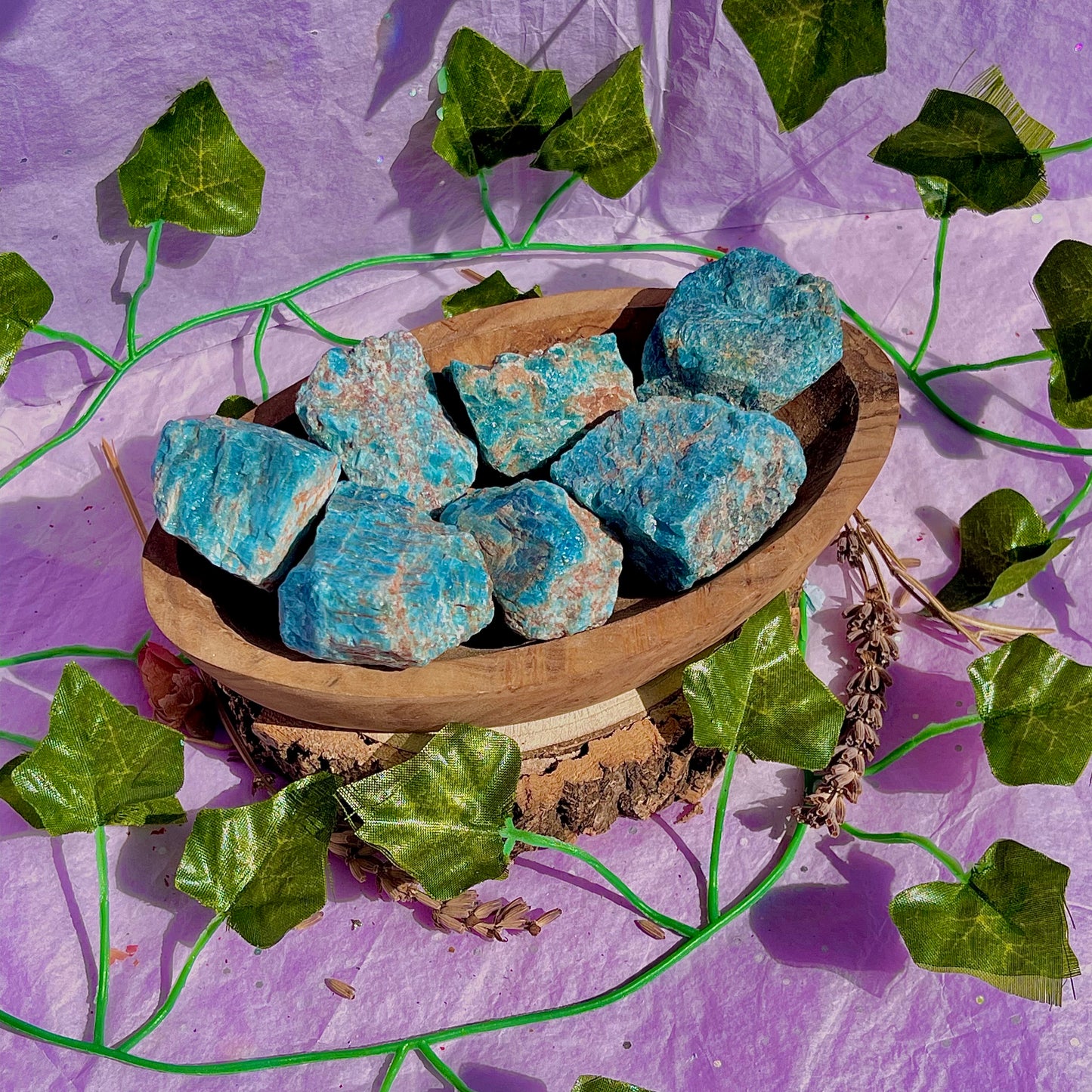 raw/rough blue apatite