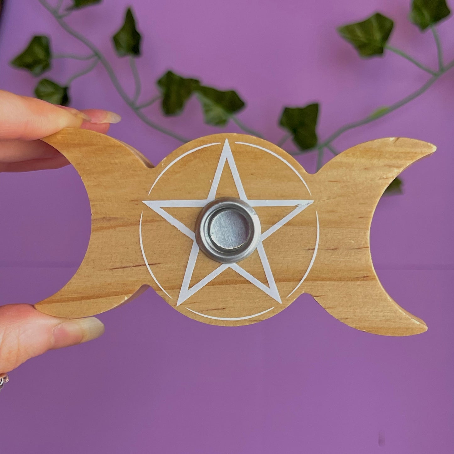 tripe moon spell candle holder
