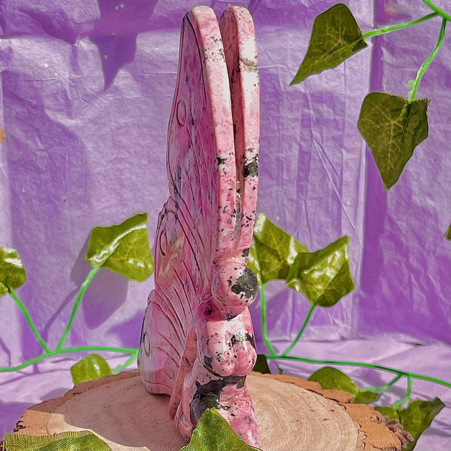 rhodonite fairy carving