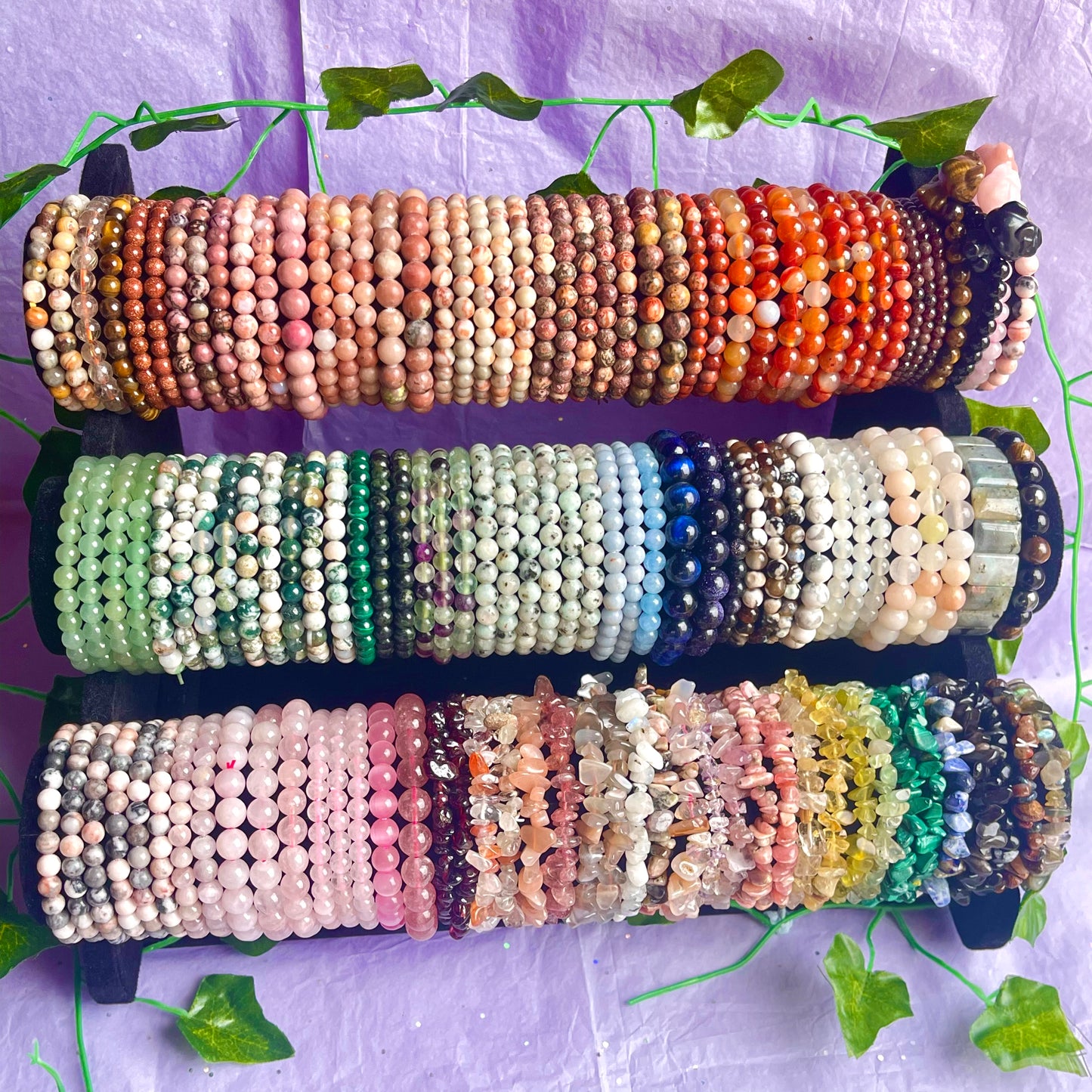 crystal bracelets (beaded & chip)