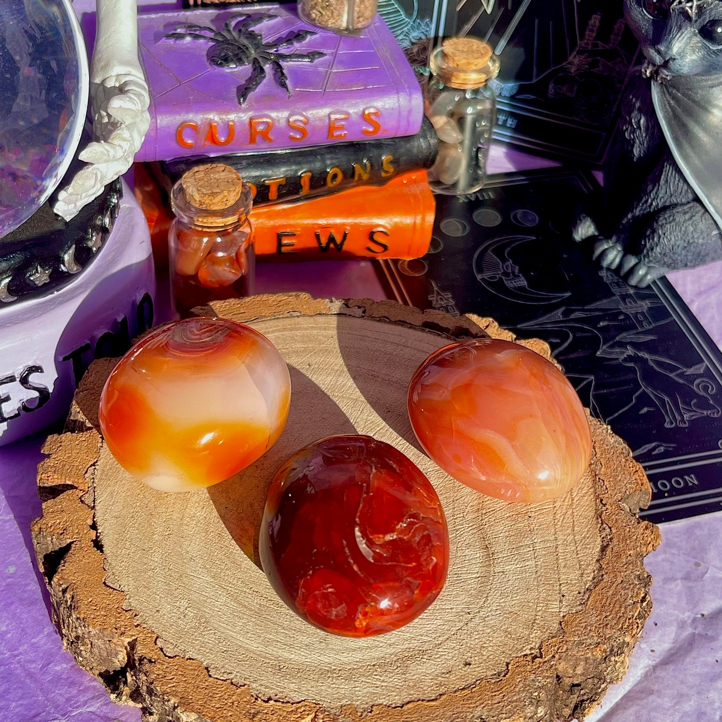 carnelian small palm stones ~ intuitively chosen