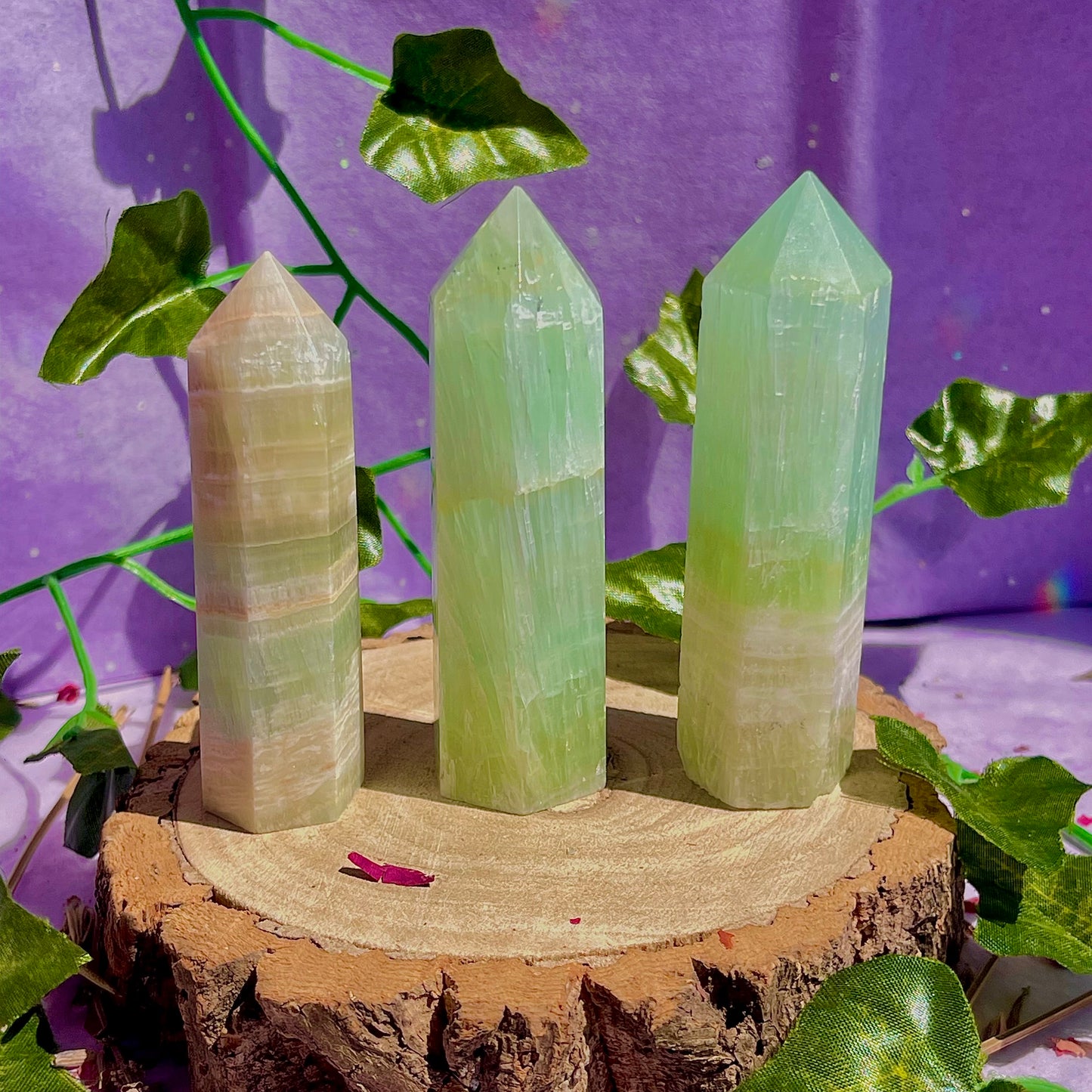 pistachio calcite towers ~ intuitively chosen