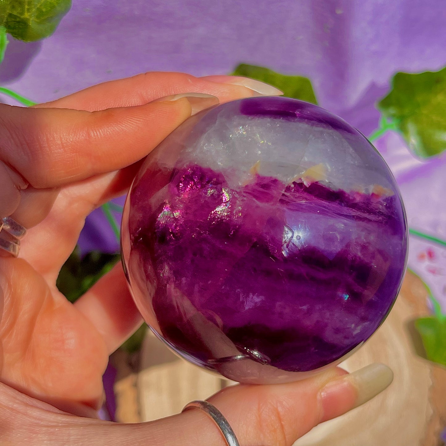 rainbow fluorite sphere B
