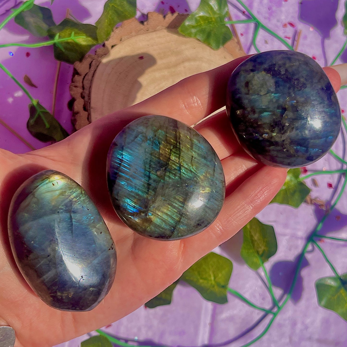 labradorite palm stone ~ intuitively chosen