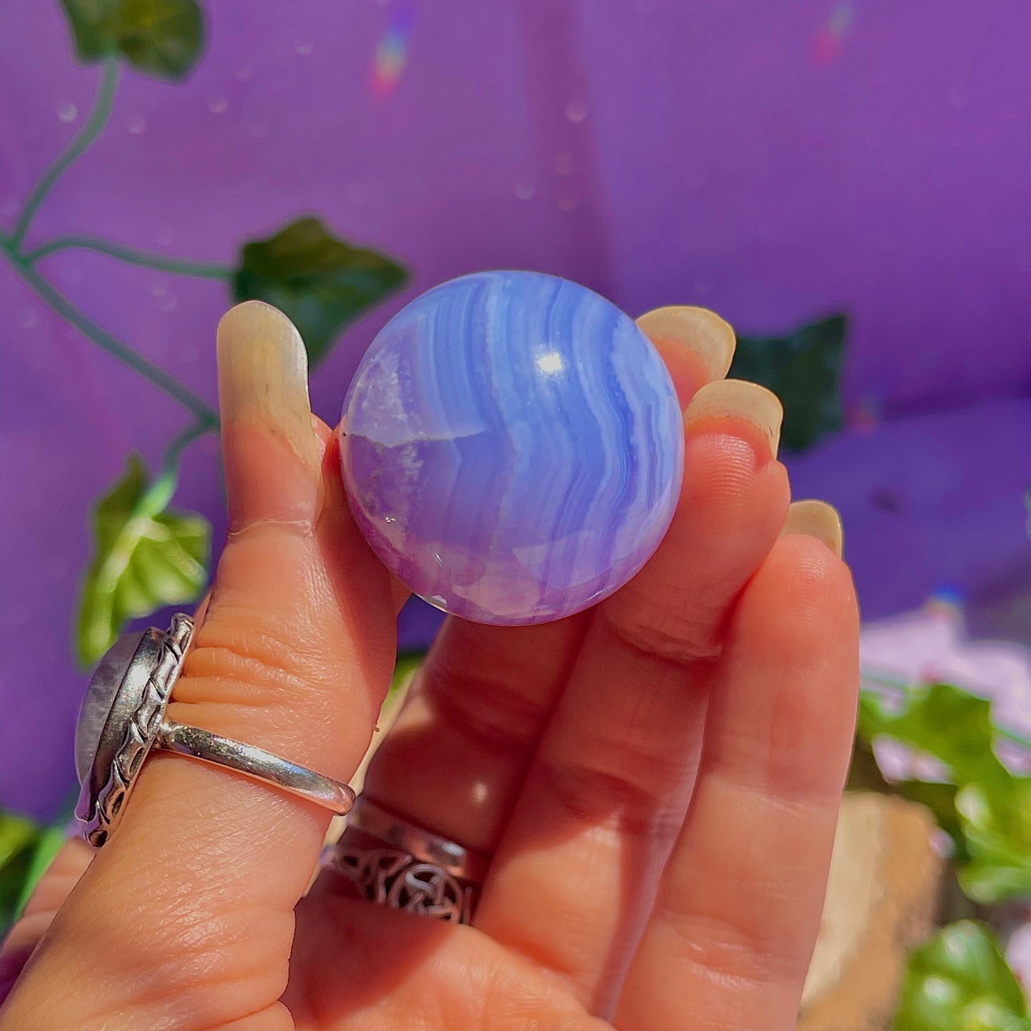 blue lace agate sphere A