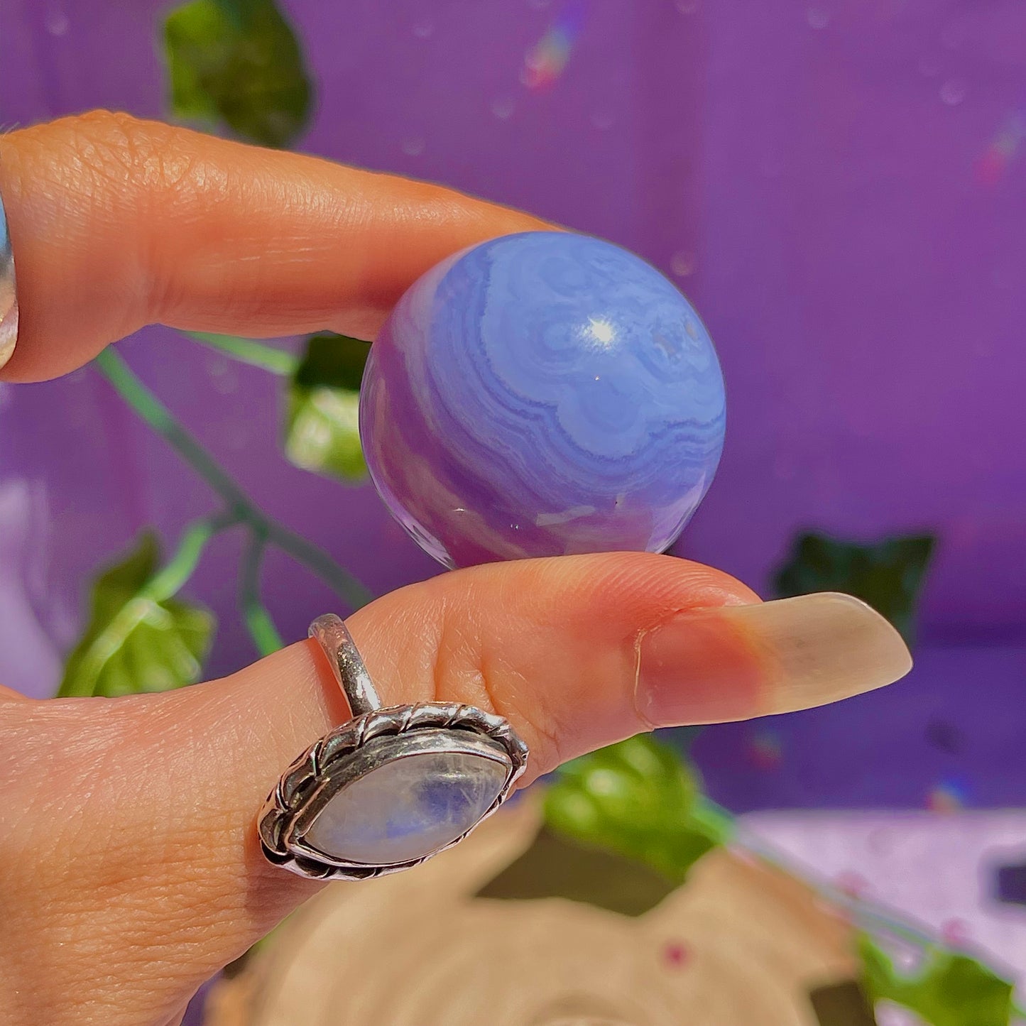 blue lace agate sphere B