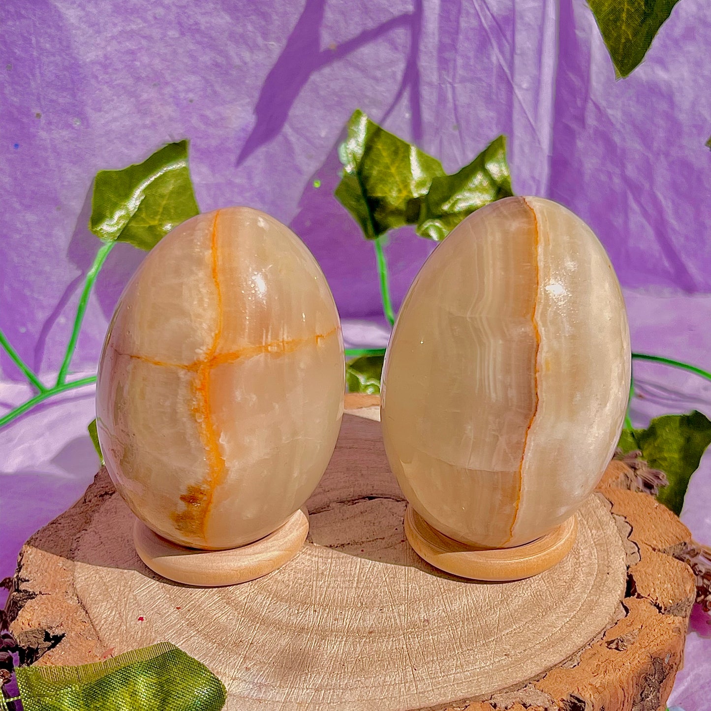 banded calcite egg carvings ~ choose your own