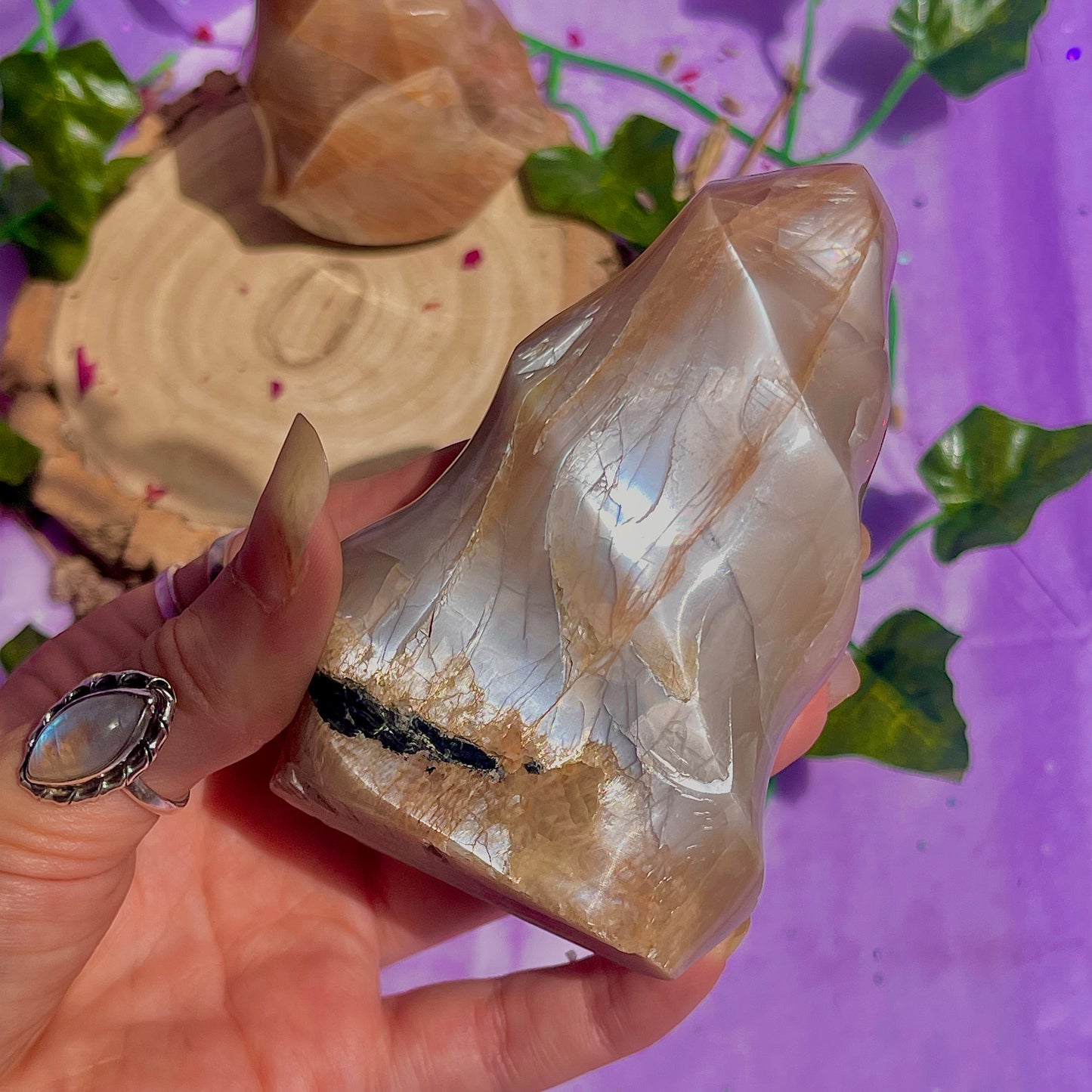 moonstone flame carving ~ intuitively chosen
