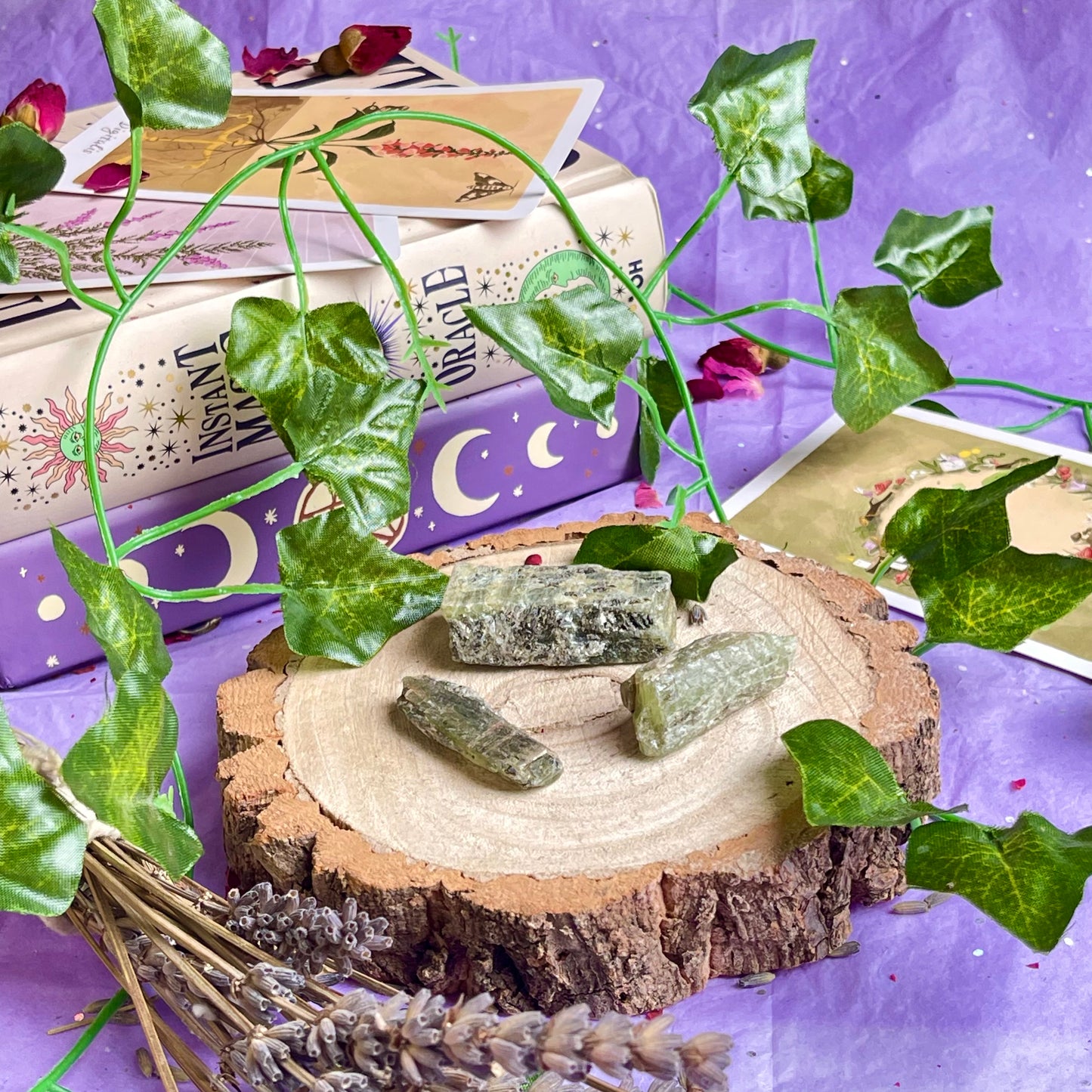 raw/rough green kyanite blades