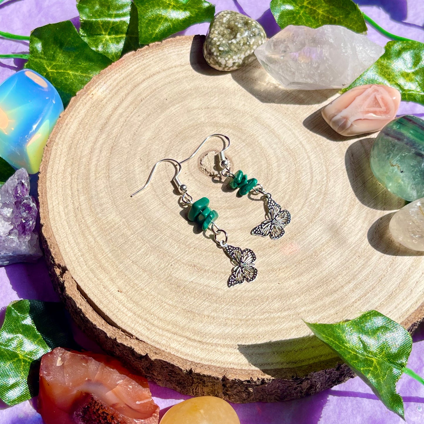 butterflies - malachite on 925 hooks