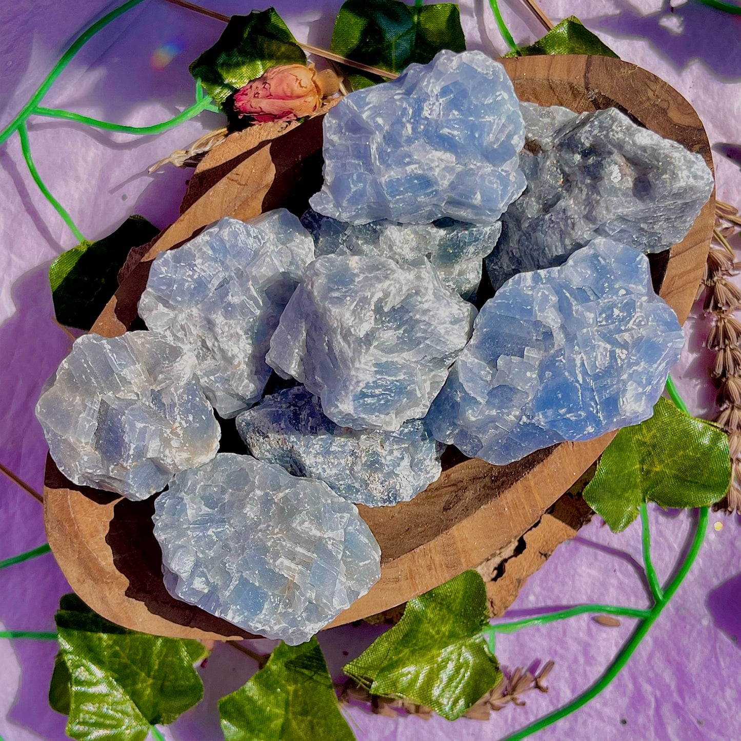 raw/rough blue calcite