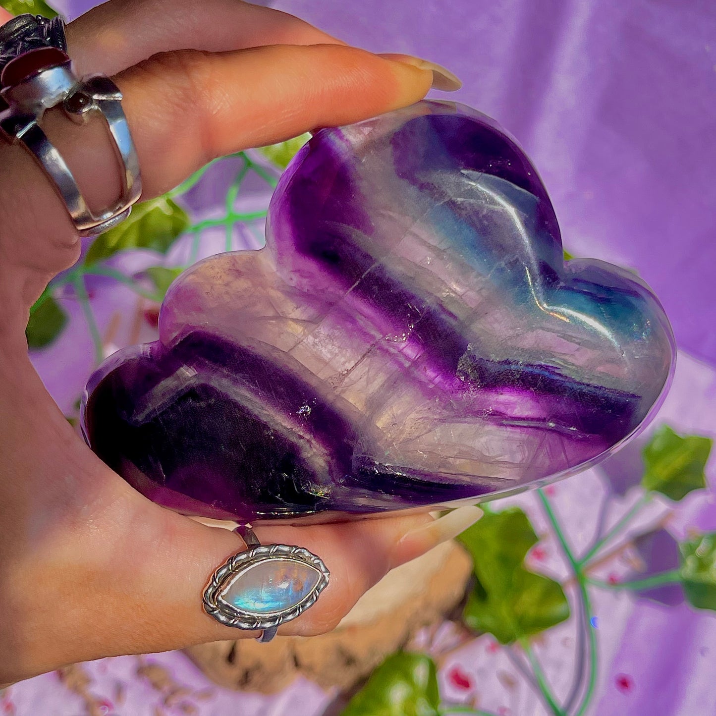 rainbow fluorite cloud bowl C
