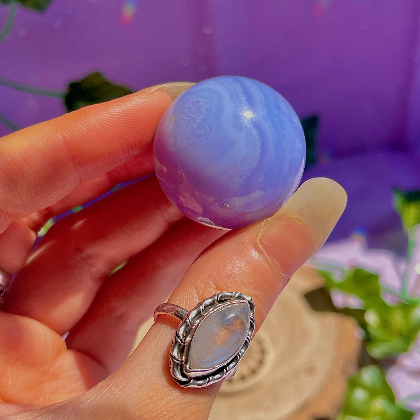 blue lace agate sphere A