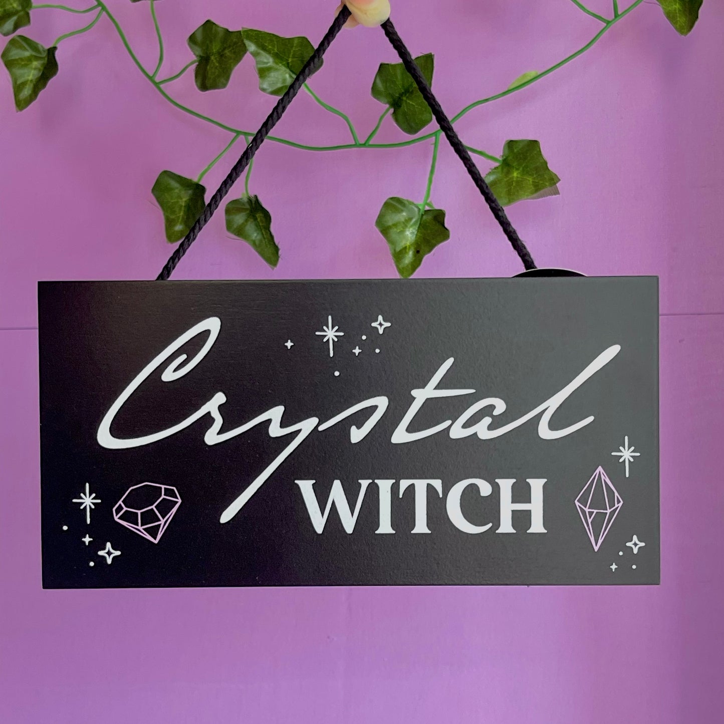 ‘crystal witch’ hanging sign