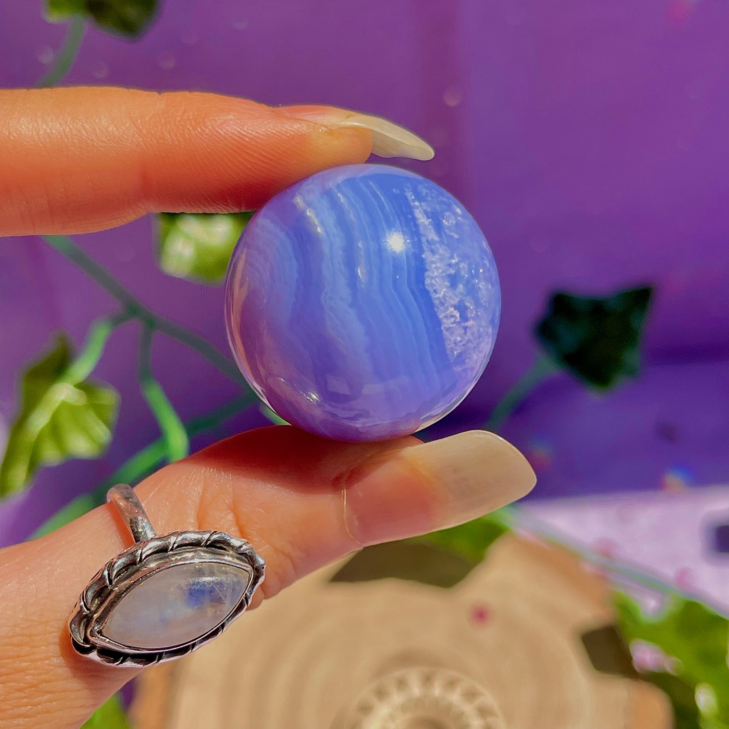 blue lace agate sphere B
