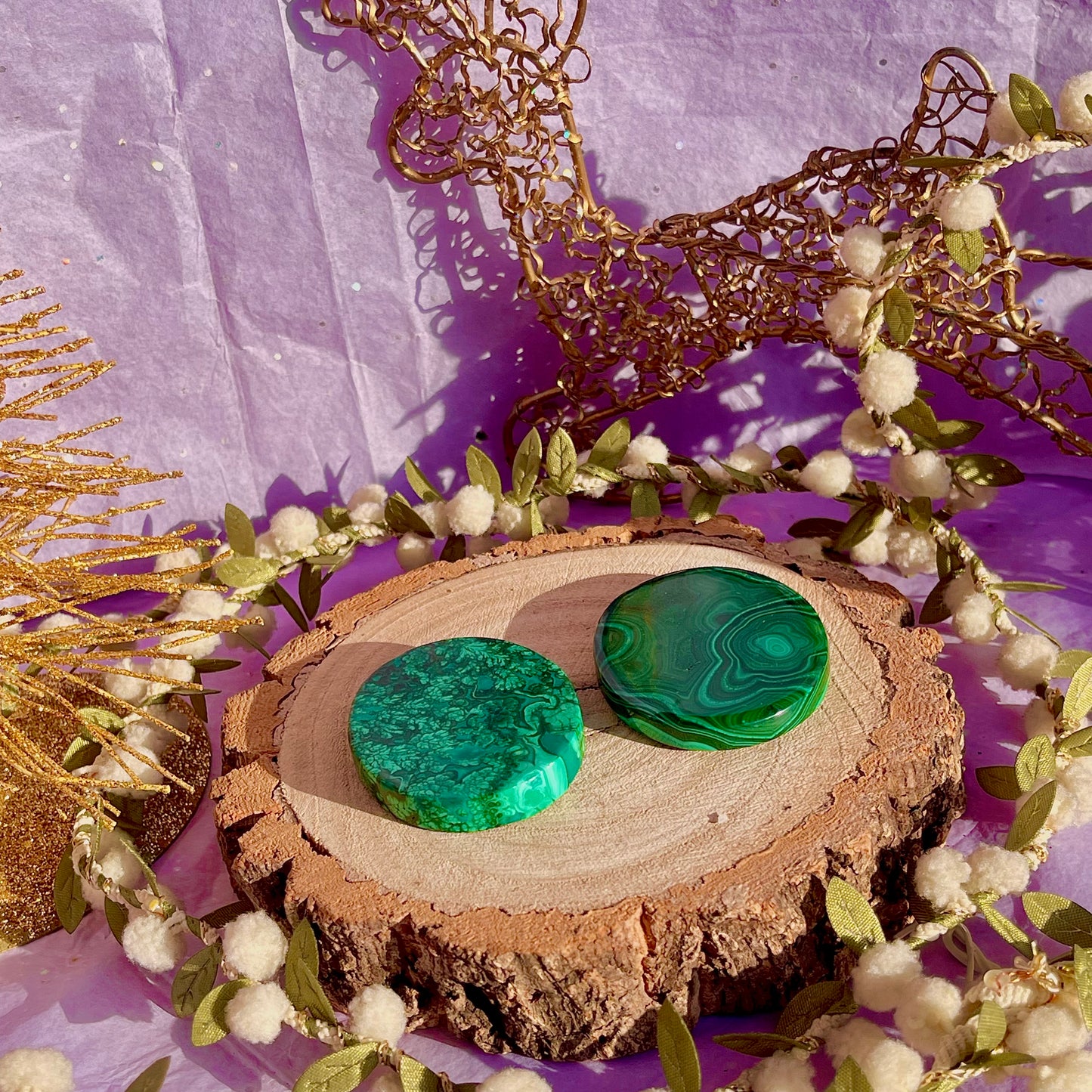 malachite palm stone ~ intuitively chosen
