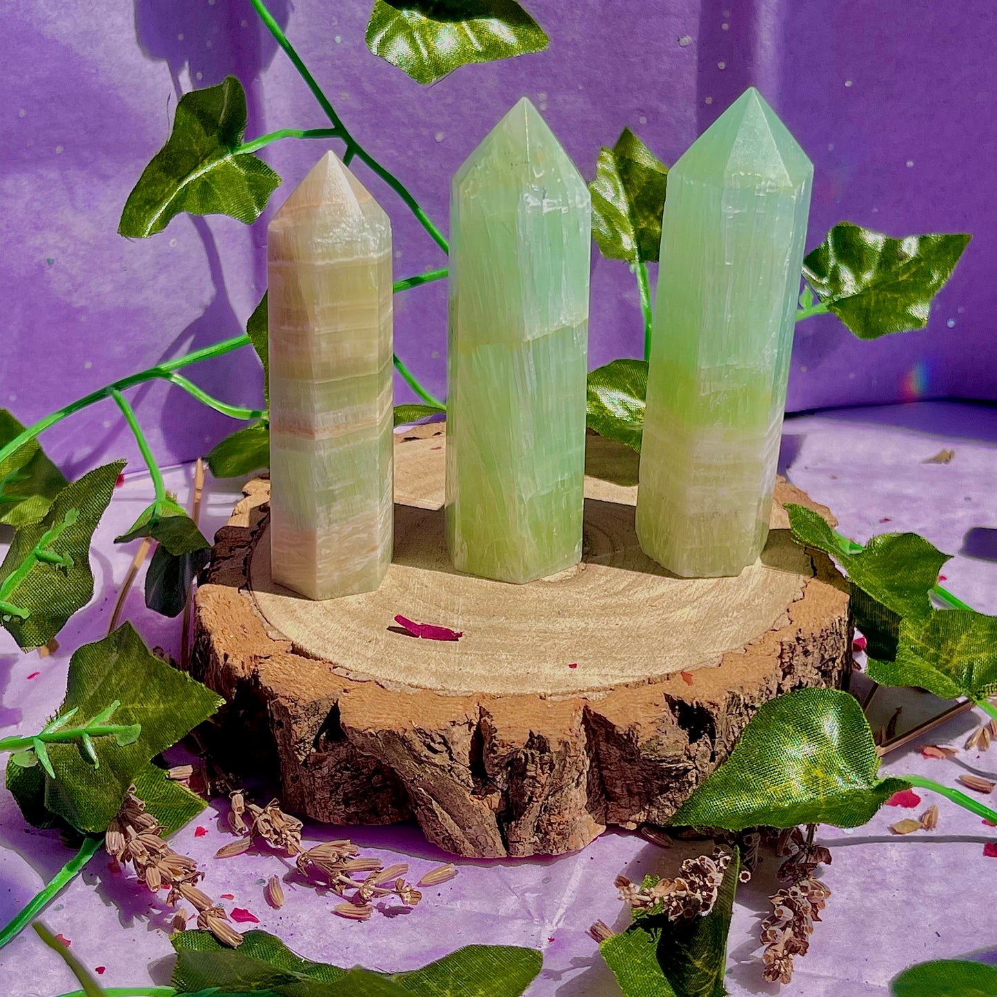 pistachio calcite towers ~ intuitively chosen