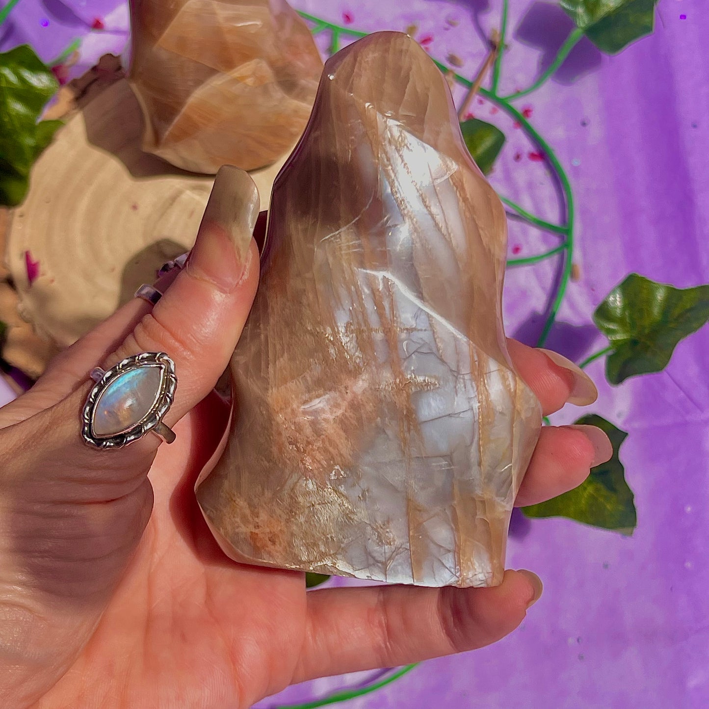 moonstone flame carving ~ intuitively chosen