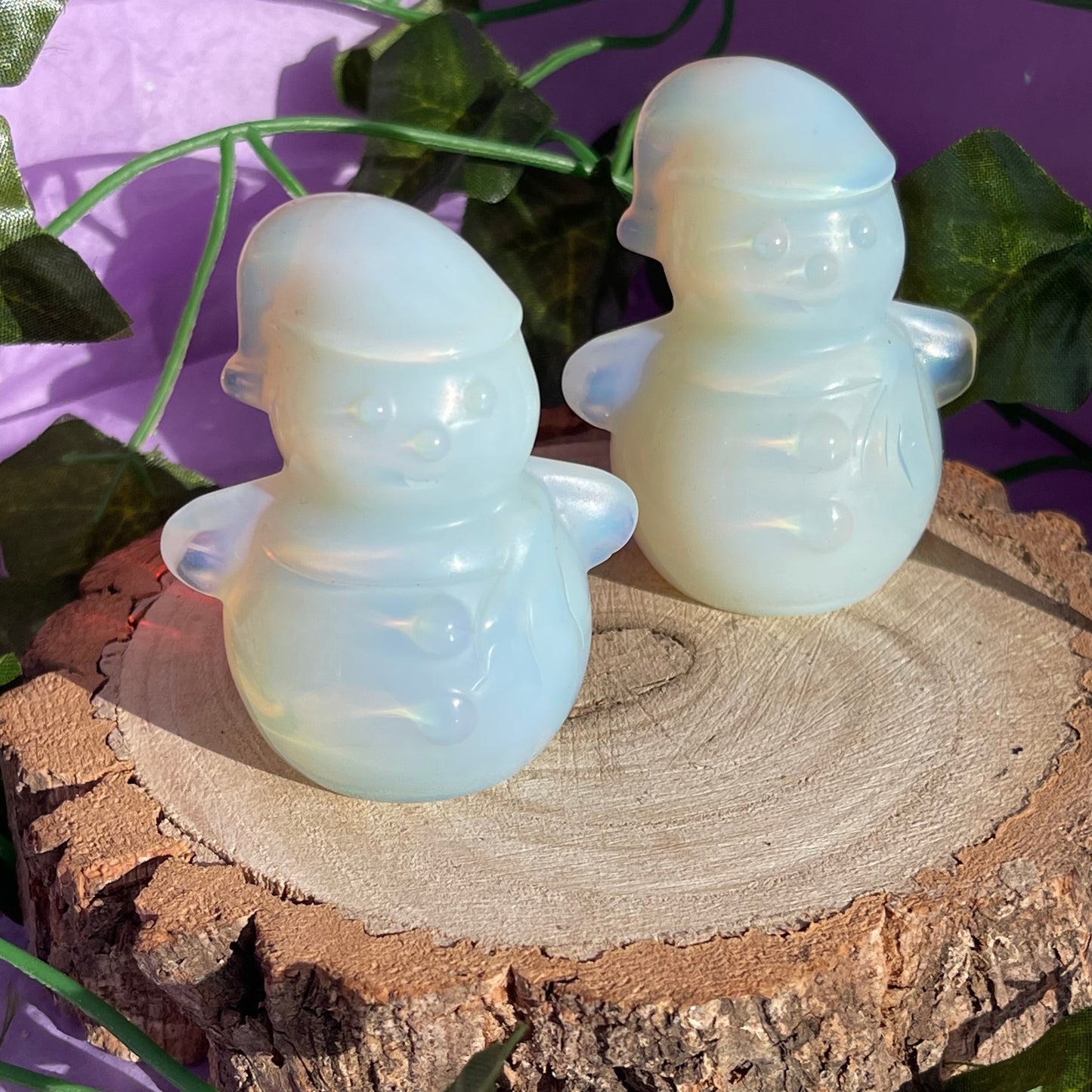 opalite snowman carving