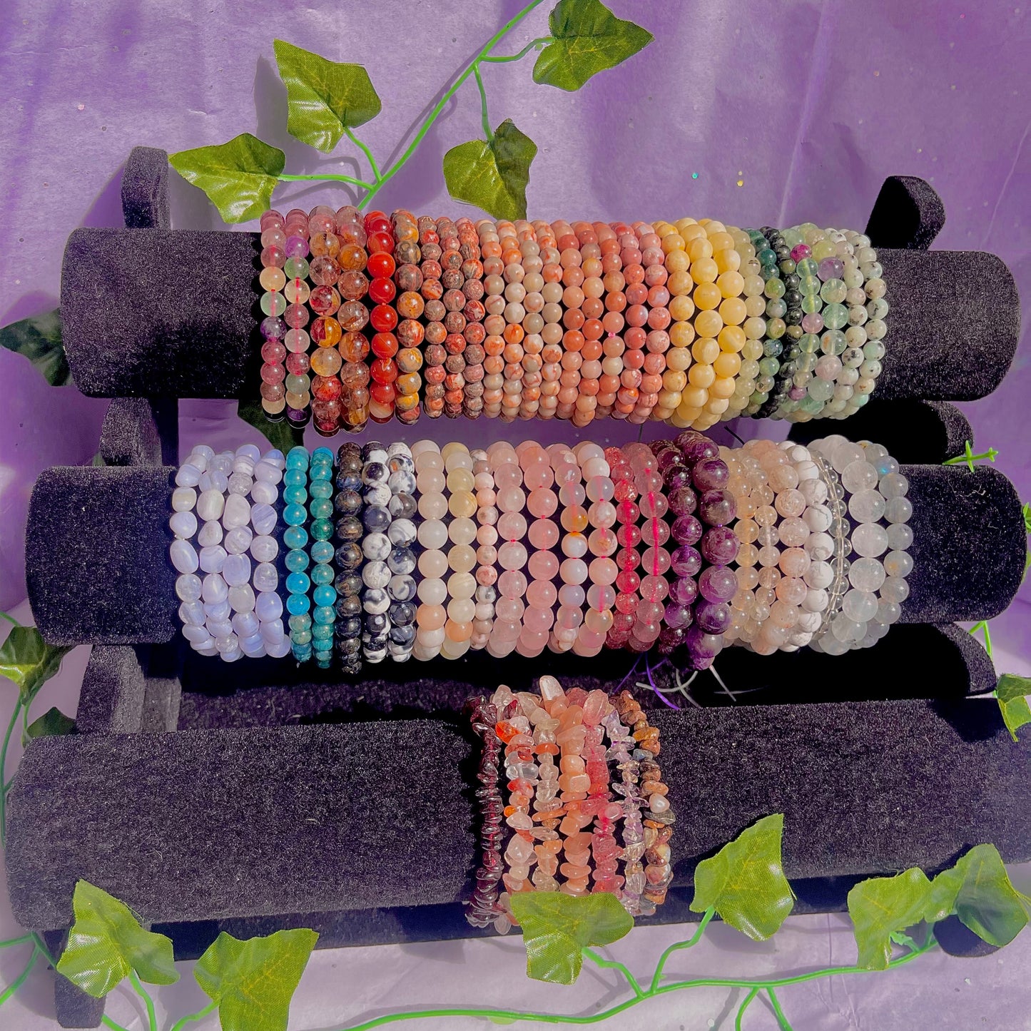 crystal bracelets (beaded & chip)