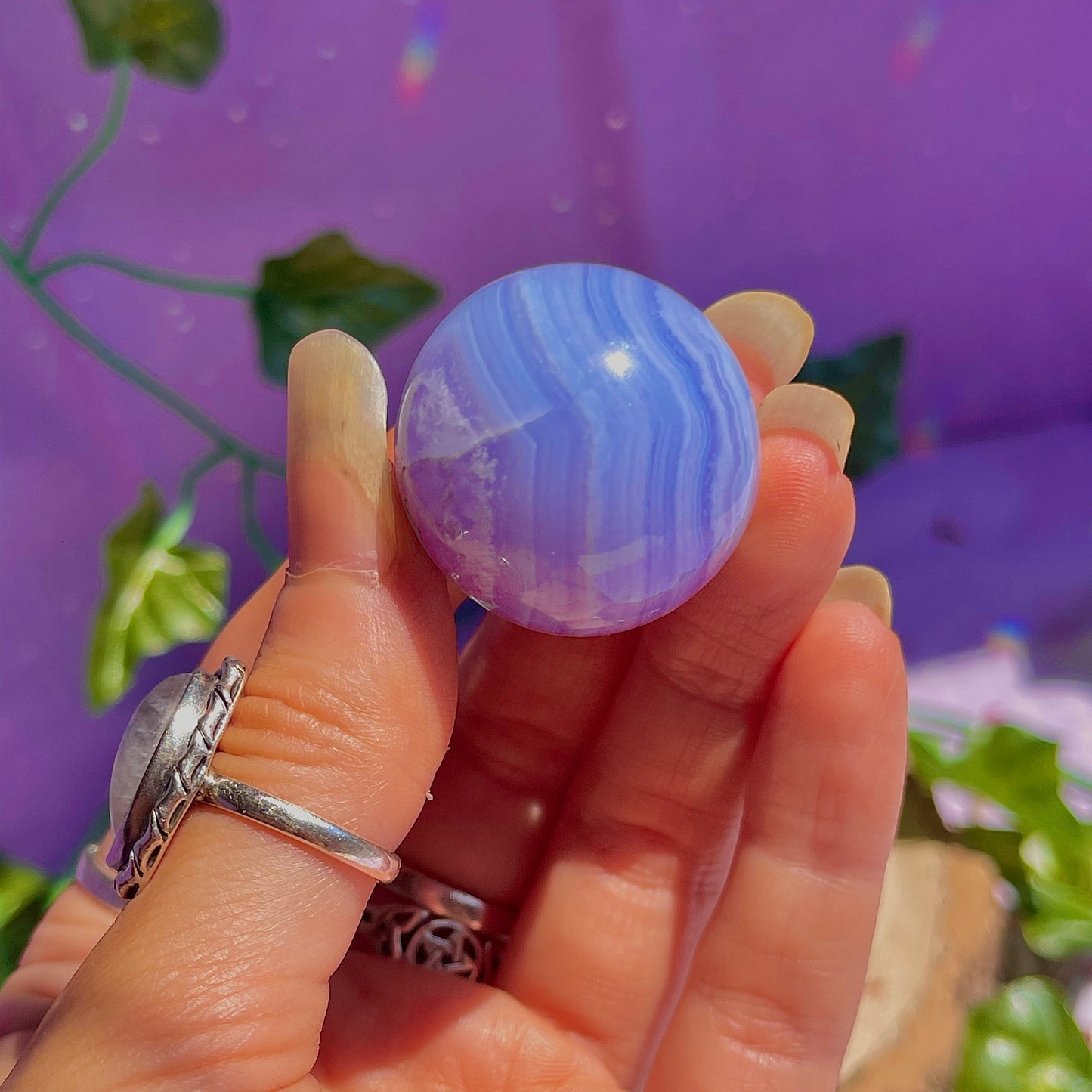 blue lace agate sphere A