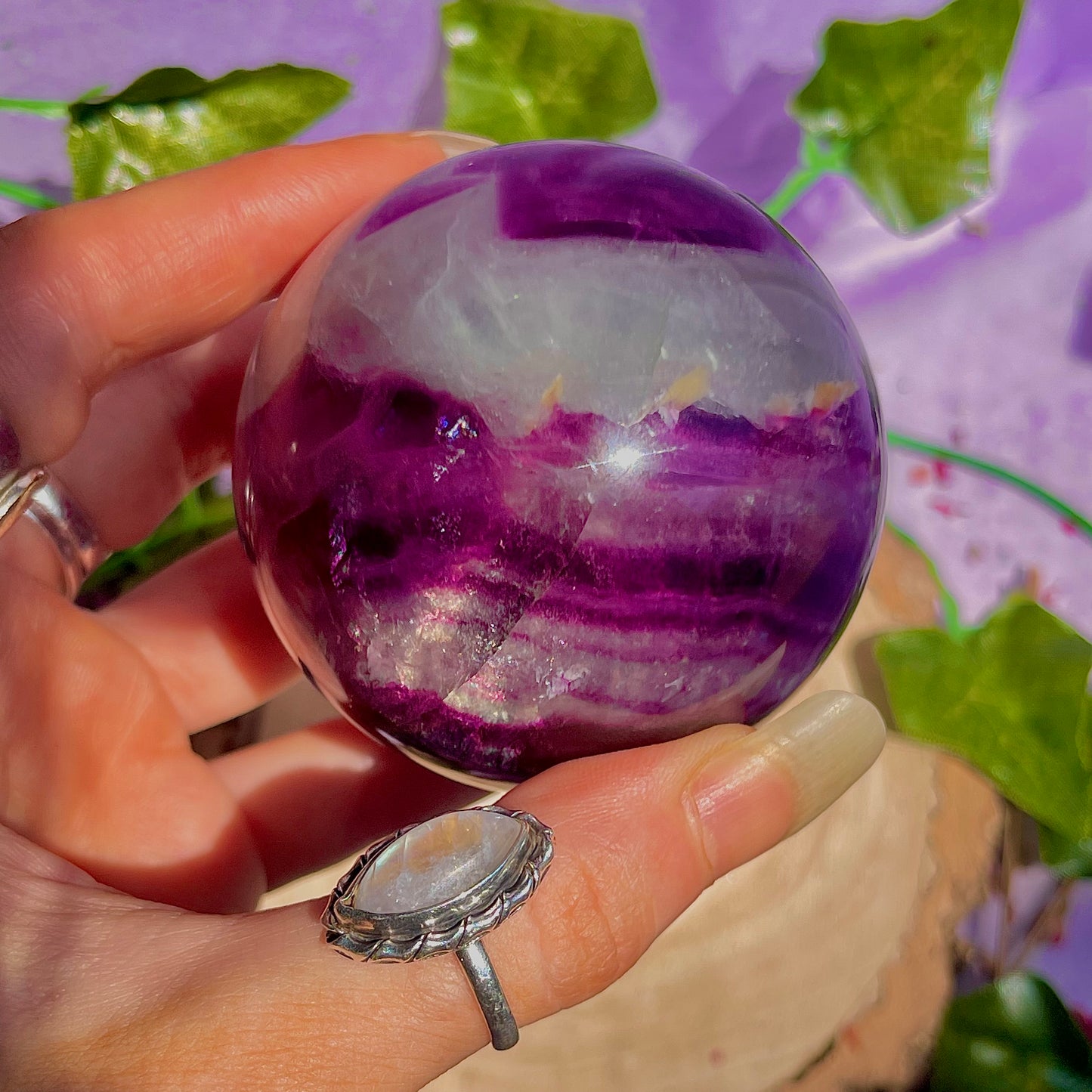 rainbow fluorite sphere B