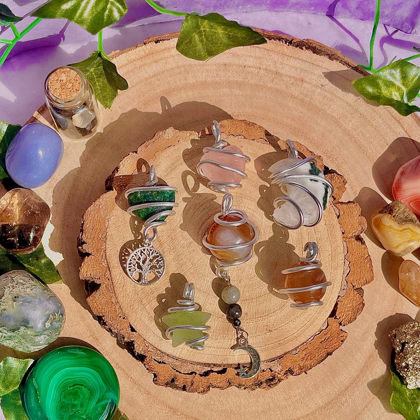 wire wrapped pendants (aluminium wire)