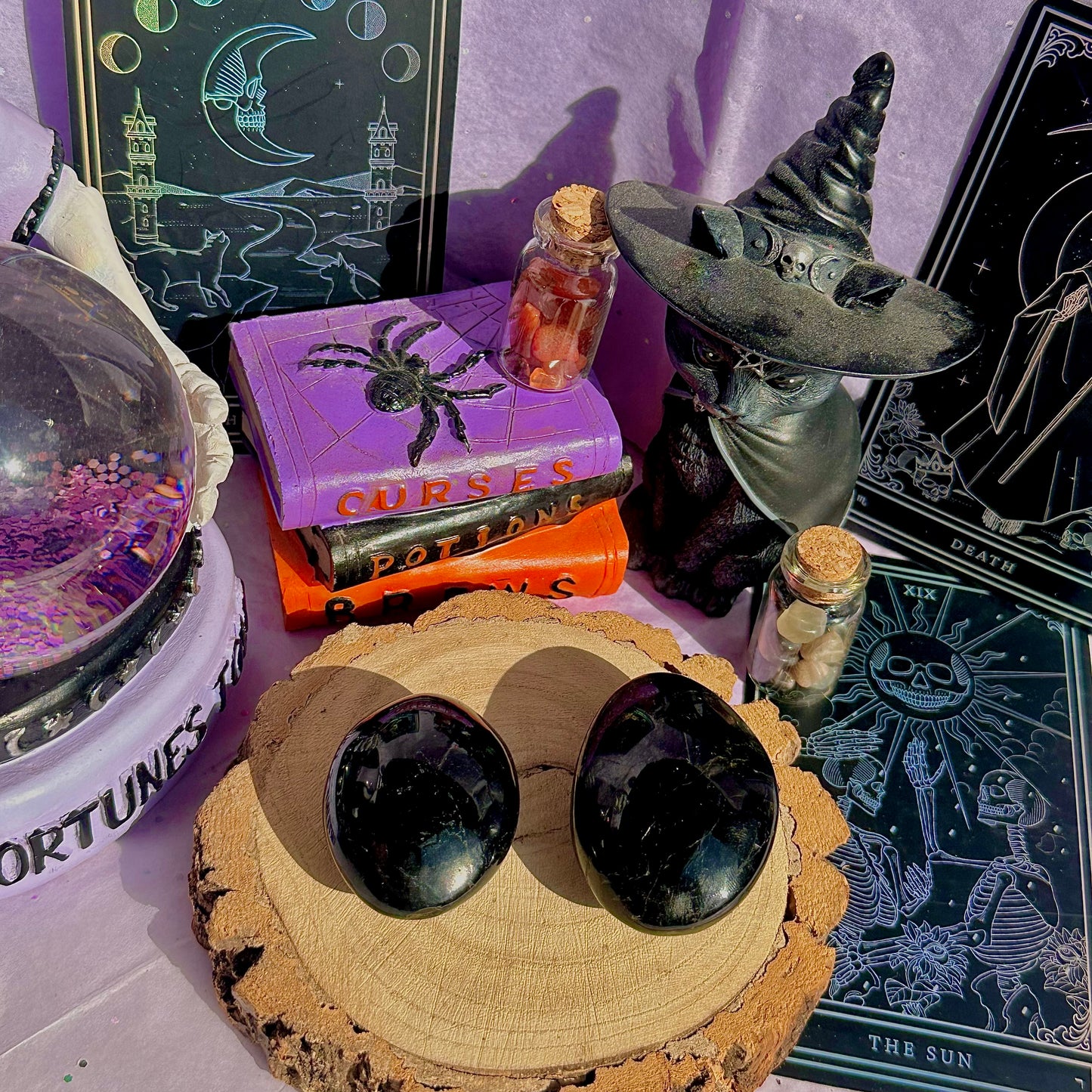 black tourmaline palm stones ~ intuitively chosen