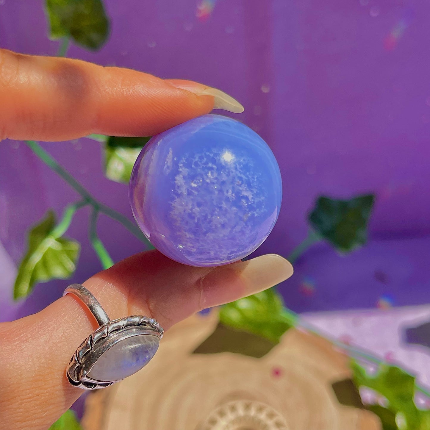 blue lace agate sphere B