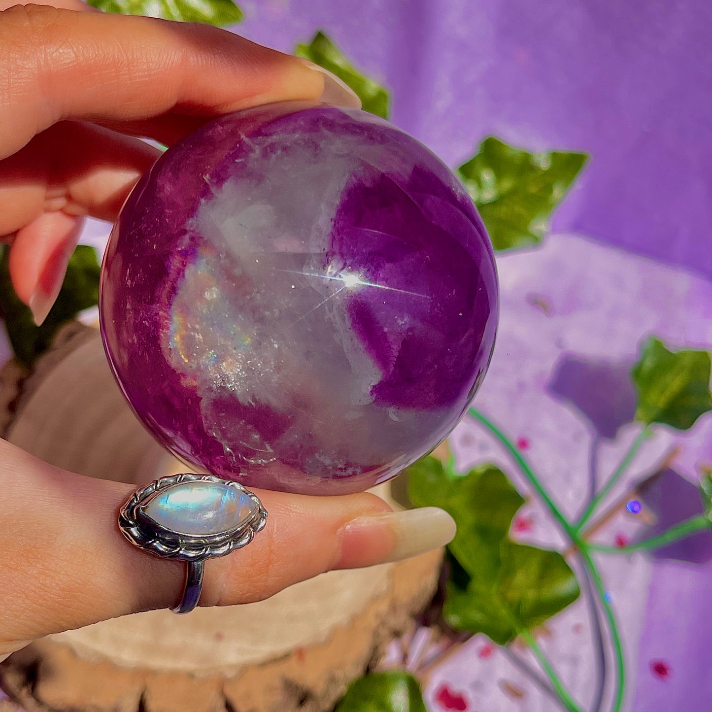 rainbow fluorite sphere A