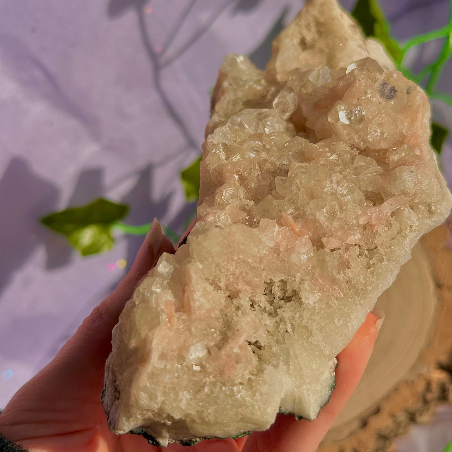 apophyllite with stilbite specimen cluster