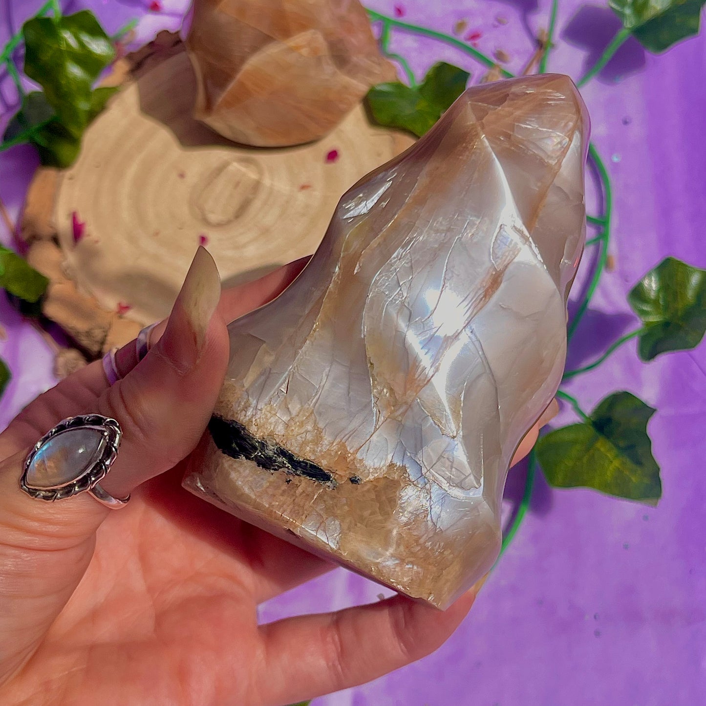 moonstone flame carving ~ intuitively chosen