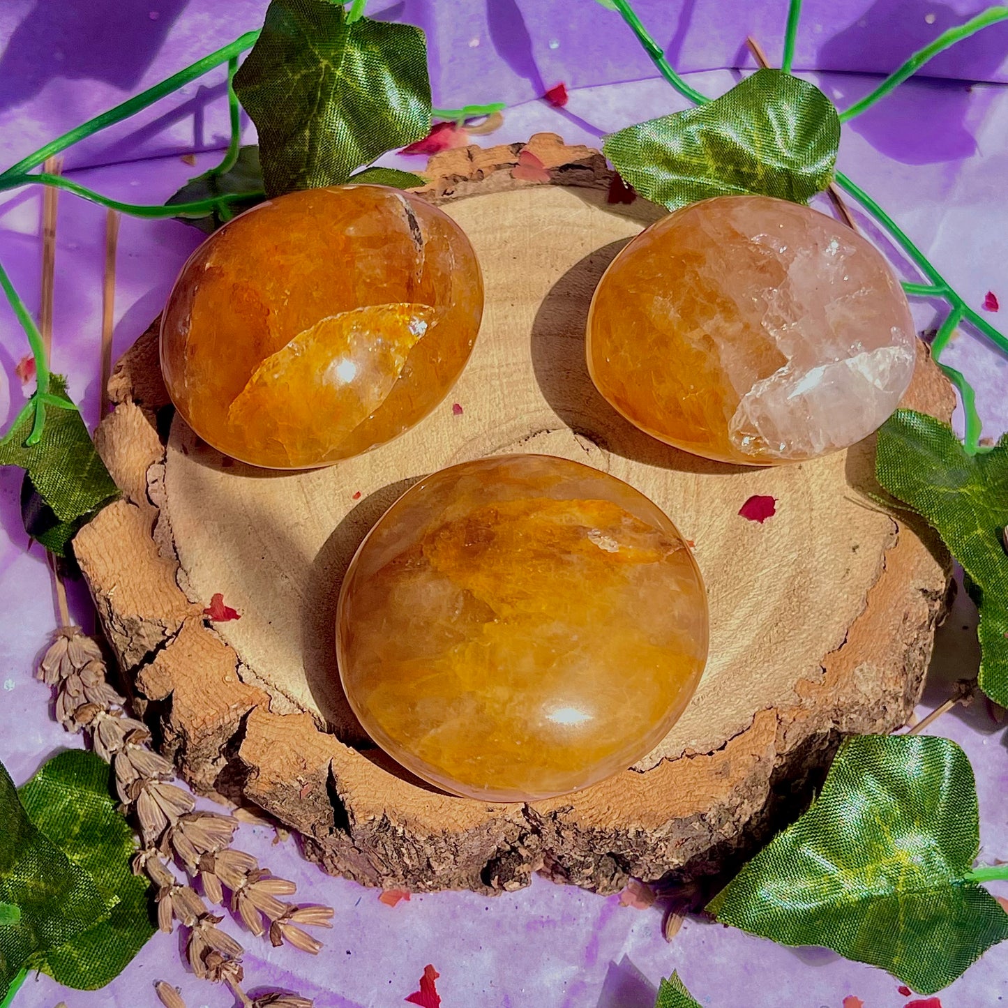 golden healer palm stones ~ intuitively chosen