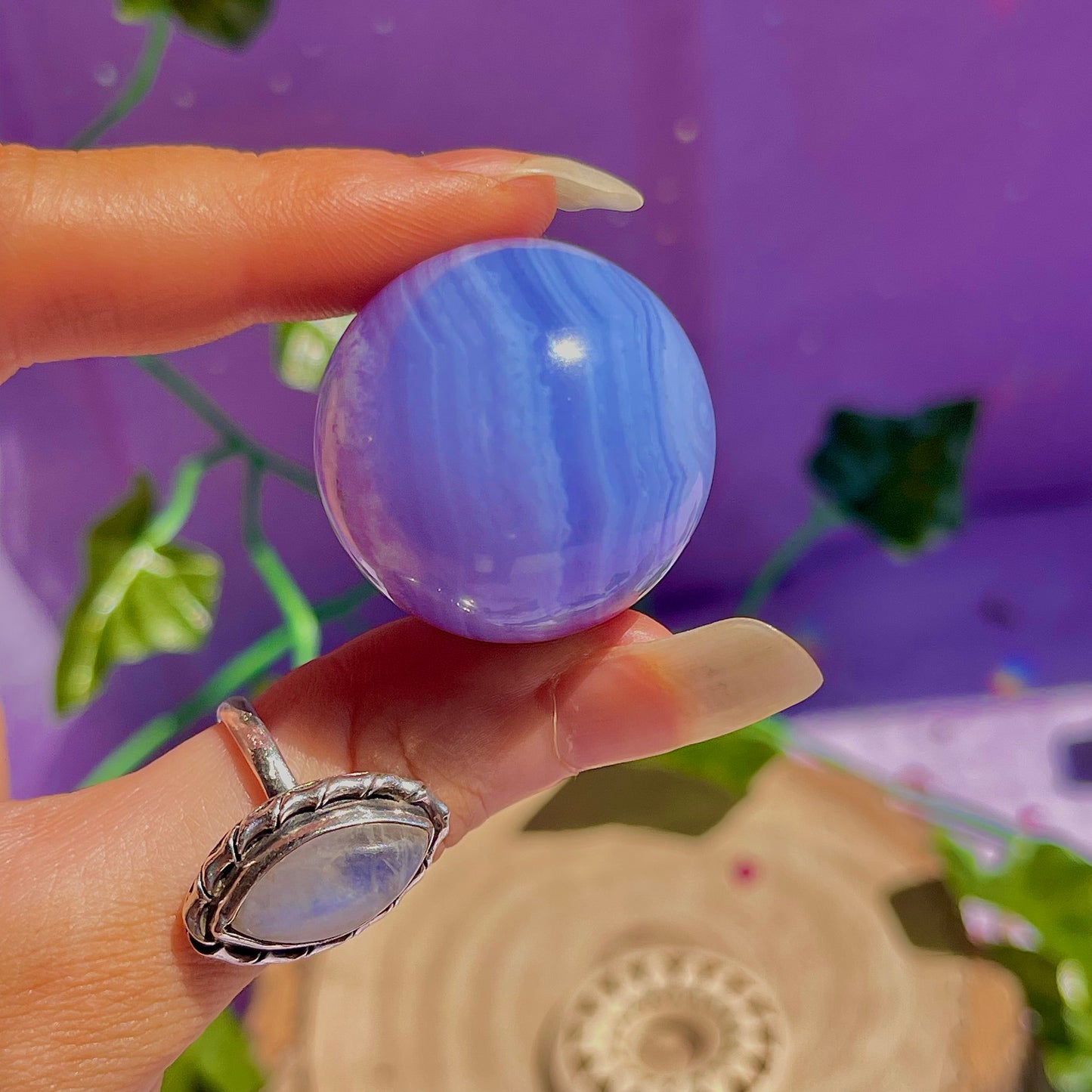 blue lace agate sphere B
