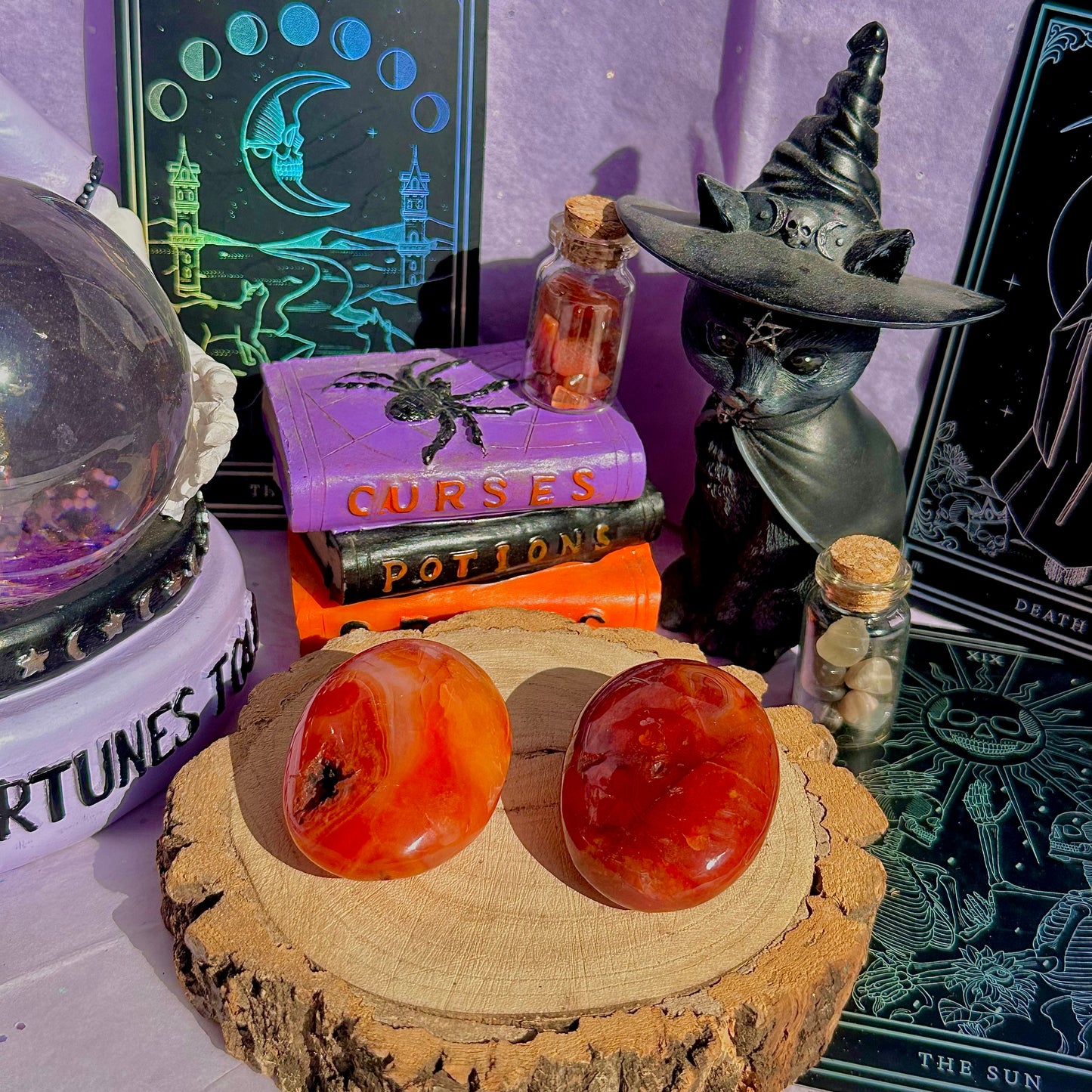carnelian palm stones ~ intuitively chosen